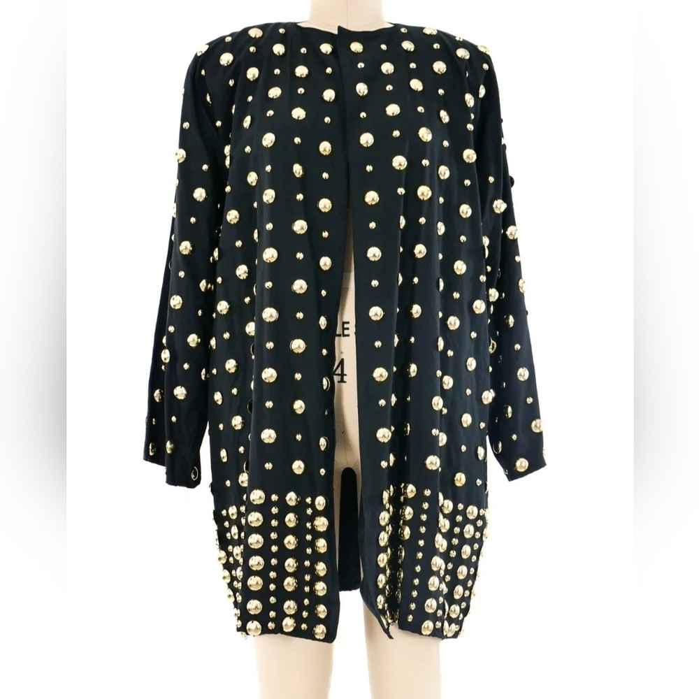 Chic Black Sweatee Jacket with Gold Accents